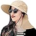 SUN CUBE Wide Brim Sun Hat with Neck Flap, Fishing Hiking for Men Women Safari, Neck Cover for Outdoor Sun Protection UPF50+ | Khaki Tan