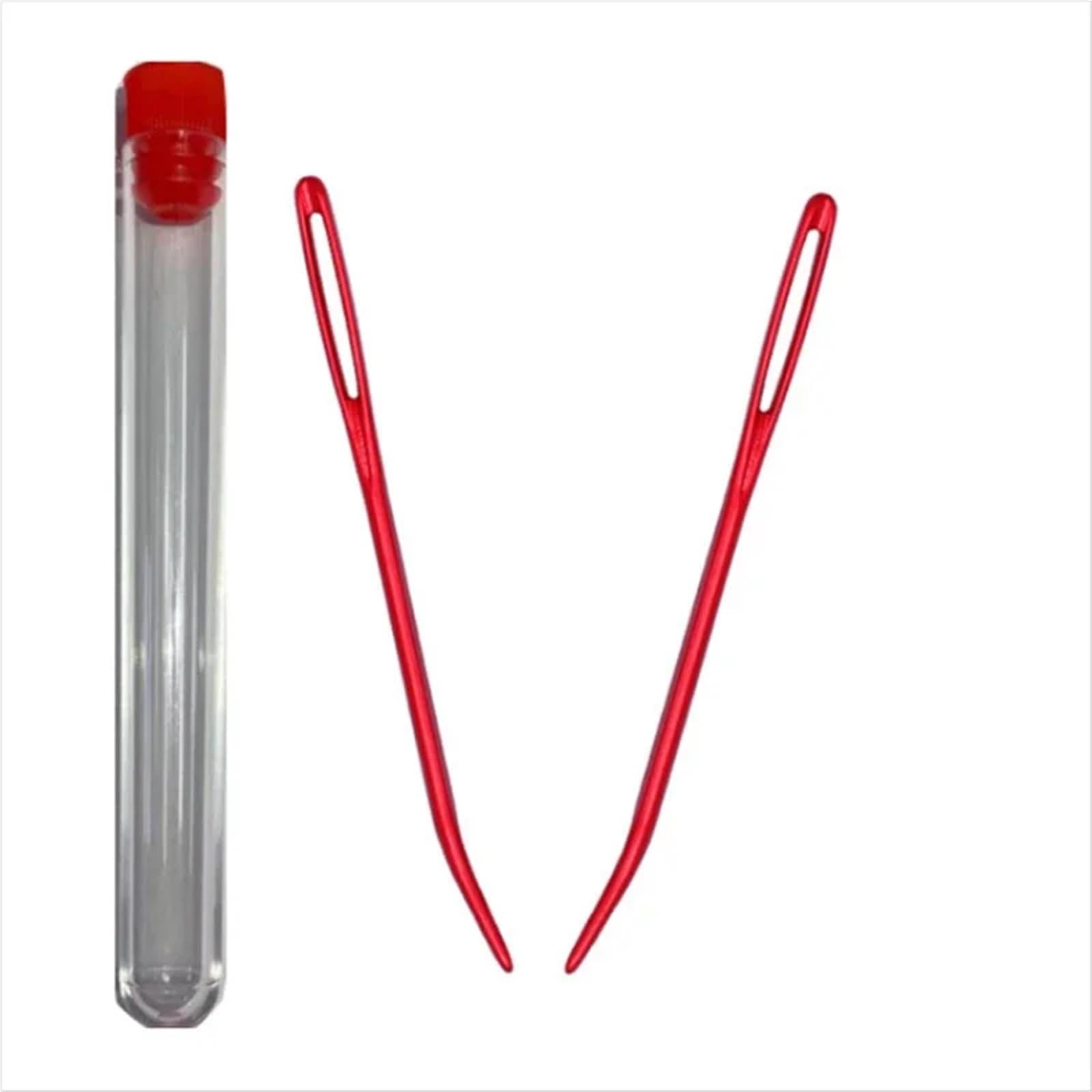 Large Eye Sewing Needles 10SET Bent Tip Tapestry Needles Yarn Knitting Weaving Needles Big Eye Curve Bent Needle Knitting Crochet DIY Sewing Accessories(Red)