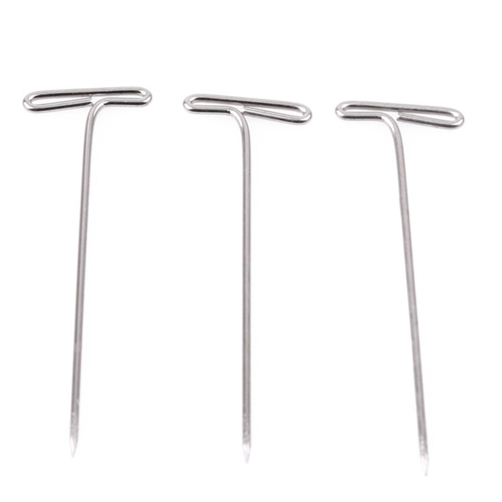 T Pins 50/100Pcs 27/32/38/45/51MM T Pin Needles Wig Making Pins For Blocking Knitting Assorted Sizes T-Pins Stainless Steel(50pcs-32MM)