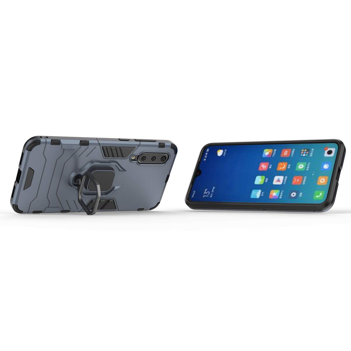 Custodia Armor Per Xiaomi Mi Max 2 – Con Anello E Cavalletto, Supporto Magnetico, Blu Navy - 2