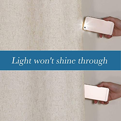 Image of H.VERSAILTEX Linen Blackout Curtains Durable Thick Textured Linen Look 100% Blackout Patio Door Curtain Anti Rust Grommet Extra Wide Sliding Door Curtain Panel, Natural,W100 x L108 inch (Pack of 4)