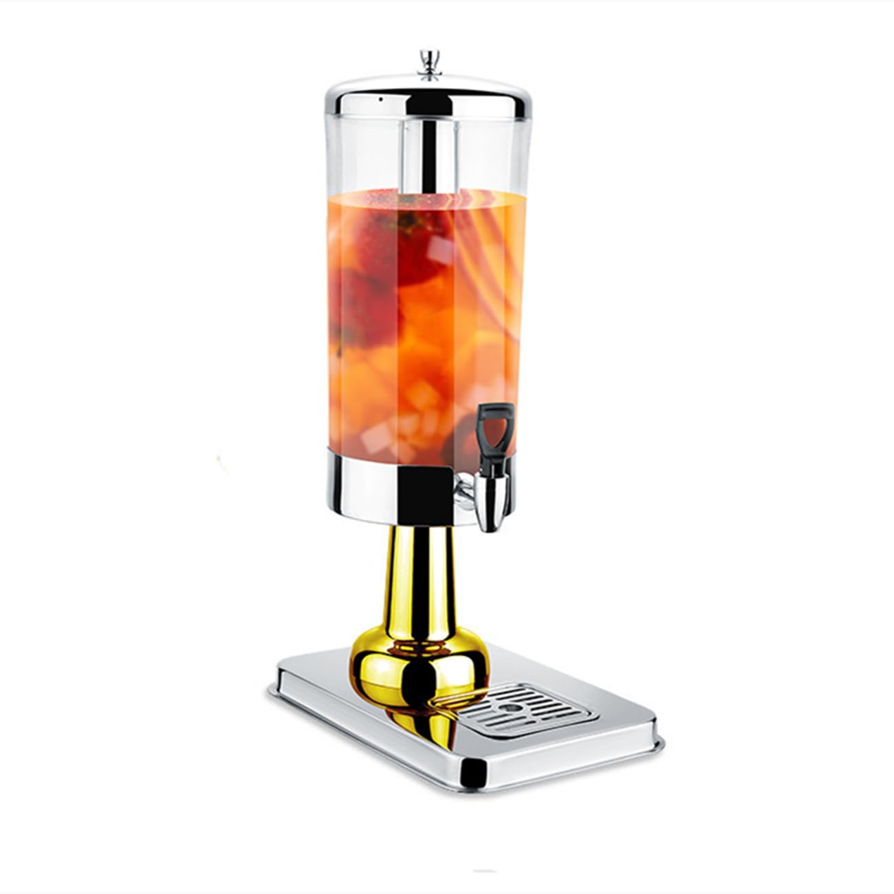 JYBNBBE Stainless Steel Drink Dispensers, 3L/6L/9L Beverage Dispenser with Centre Ice Core, Faucet and Drip Trays Juice Dispenser for Party/Weddings/Birthdays/Holidays/Reunions (Gold 3L)