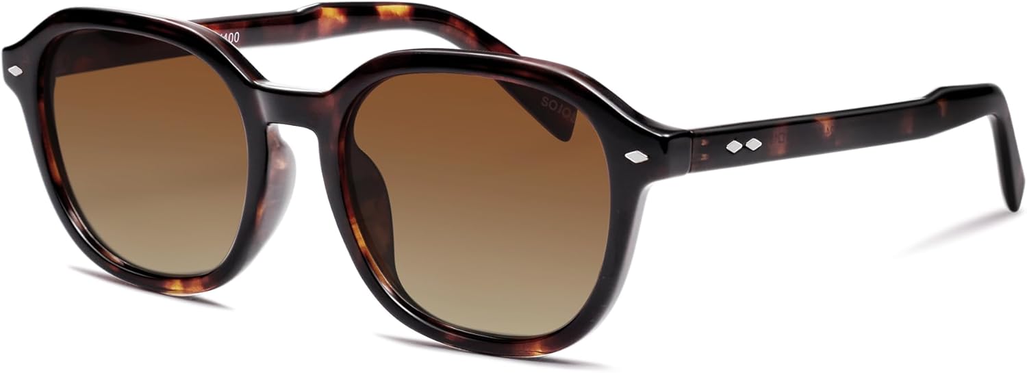 SOJOS Trendy Square Polarized Sunglasses for Women Men, Retro Vintage UV Protection Womens Mens Sun Glasses SJ2624 - Image 3