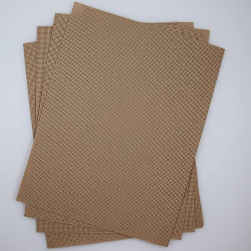 Image of KCS 4 pc of 12 inch x 18 inch 14CT Counted Cotton Aida Cloth Cross Stitch Fabric (Khaki)