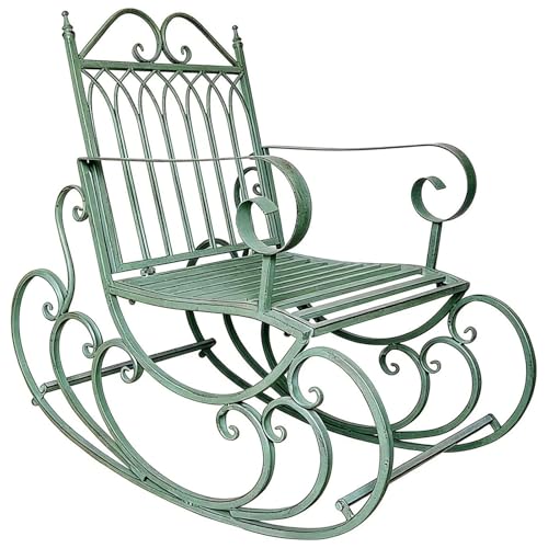 Bancs de jardin extérieurs simples de style rétro vert en fer forgé - 2
