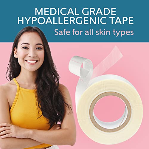 Double Sided Tape for Clothes, Extra Strength All Day Adhesive Clothing Tape, Versatile Fashion Tape for Fabric, Dress, Cloth, Hemming, No Residue, Gentle on Skin & Body, Transparent Tape.