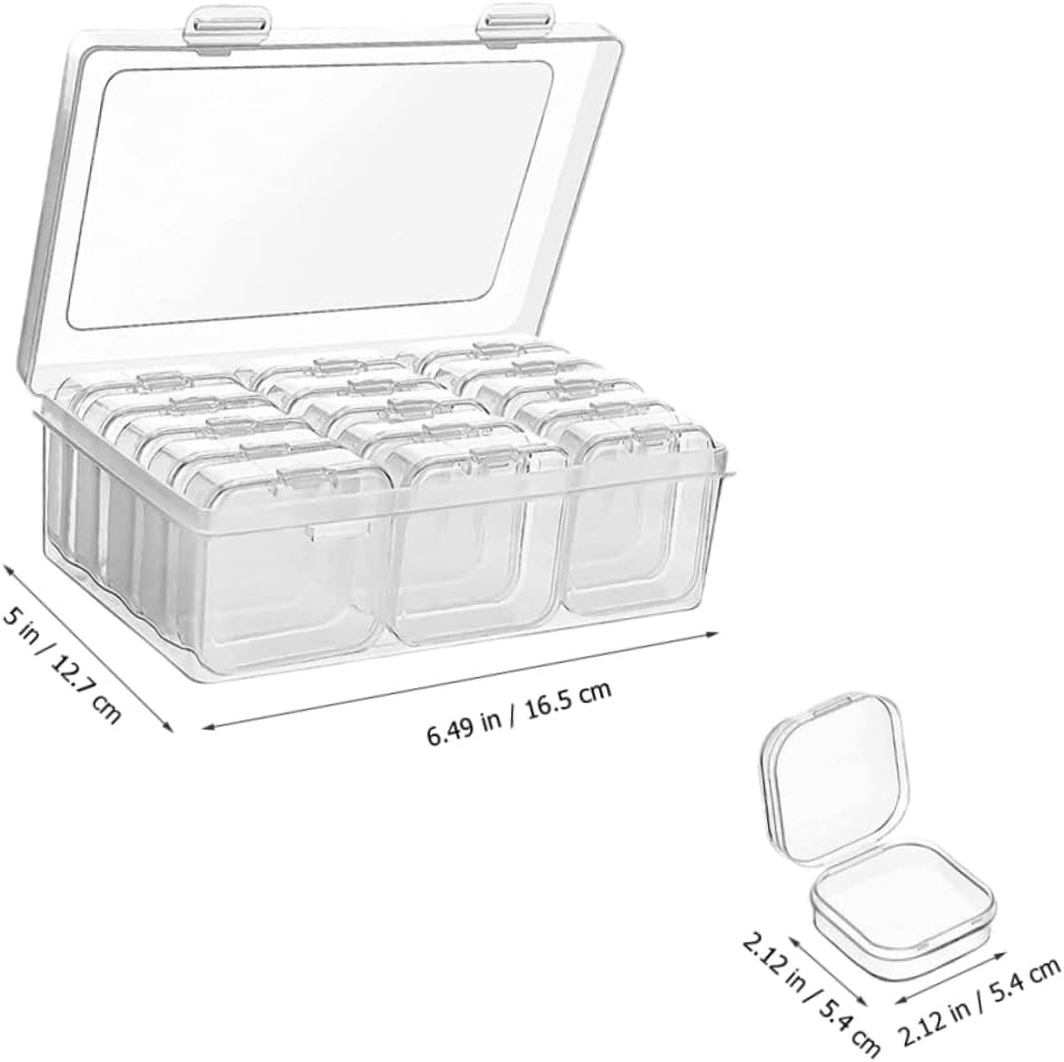 NUOBESTY Card Storage Box Multi-grid Plastic Organizer Box for Beads Small Bead Organizer for Jewelry Making