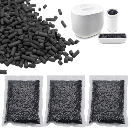 3 Pack Odor Absorbing Filter Refills for Lomi Smart Waste Kitchen Composter, Replacement Activated Charcoal Filters Compatible with Lomi Electric Countertop Compost Bin, 1.5 Pounds