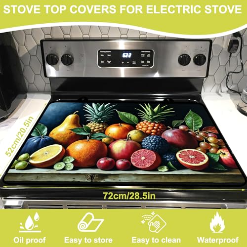 Image of Stove Top Covers for Electric Stove, Glass Stove top Cover 28 inchx 20 inch