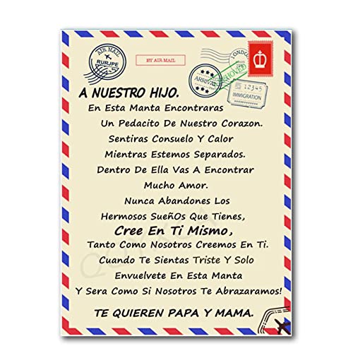 Manta Premium Mamá Y Papá A Hijo Manta , Manta De Estilo sobre con ImpresióN De Carta, Duradera Y CóModa Manta De Franela para El Hogar Cover