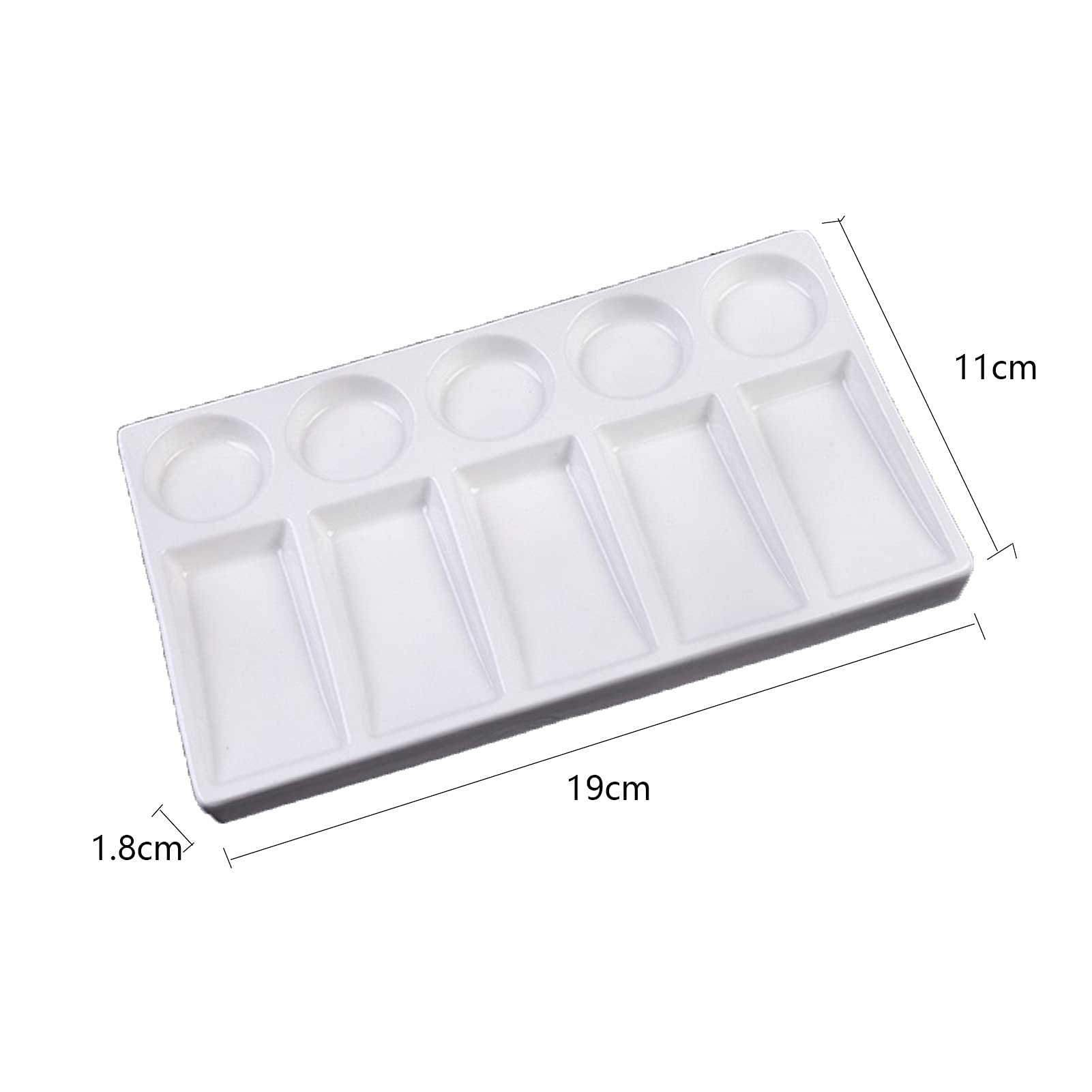 Paleta de 4 estilos, bandeja blanca de cerámica, acuarela, gouache, manualidades, pintura artística, fácil de limpiar (3)
