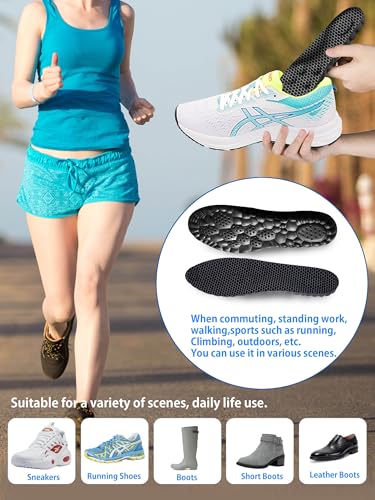 Image of 4D Cloud Insoles for Men, Arch Support Insoles, Memory Foam Insoles, Steppers Insoles Shock Absorption and Cushioning Sports Shoe Insoles for Standing All Day (Graphene Black, Men 8-14（12.4 Inch)