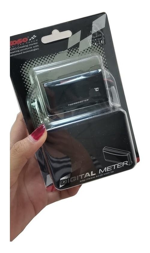 Applicable to Universal Motorcycle Water Temperature Gauge - 18mm & 22mm Compatible with Racing & Scooters - LED Display, Blue/Red/Green Light Source, DC12V, -10 to 60 Degrees Celsius(Green)