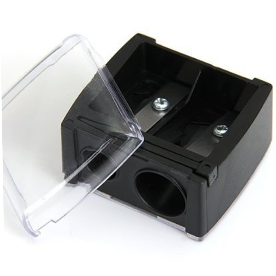 Sacapuntas de lápiz cosmético de precisión for delineador de ojos de cejas sacapuntas de lápiz de 2 agujeros/39