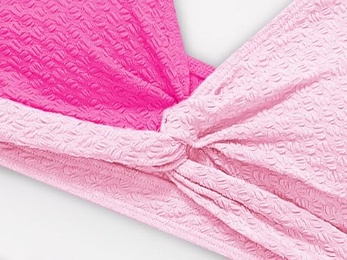 Image of Girls Swimsuit Solid Bathing Suit 2 Piece Twist Cross Adjustable Straps Soft Lining Bikini for Teen Girls with Chest Pad