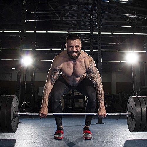 Bonnlo Barbell Olympic Bar, 7 Feet Olympic Weightlifting Bar 28mm Grip 700 lbs Capacity Bar Bench Press Chrome with Rotating Sleeve (7 Feet)