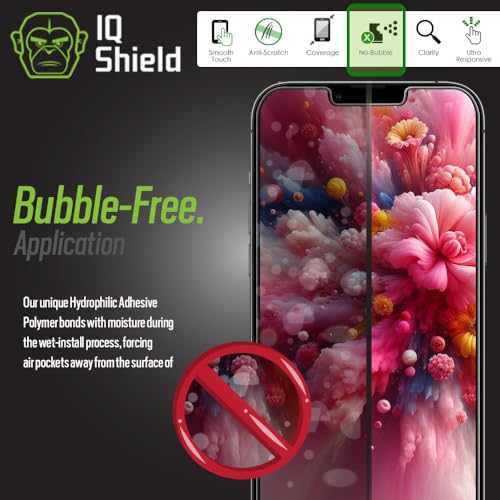 IQShield 2 Pack Screen Protector for iPhone 13 (6.1 inch) Easy Install,Ultra Thin, Smudge Resistant, Anti-Scratch,Anti-Bubble Clear TPU Film - Thumbnail 7