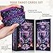 BQLXBABLT Tarot Cards Deck for Beginners with Guide Book Pretty Unique 400GSM Thick Purple Rose (Original) Tarot Oracle Cards with Embossed Edge Standard Size (4.75 * 2.75 in)