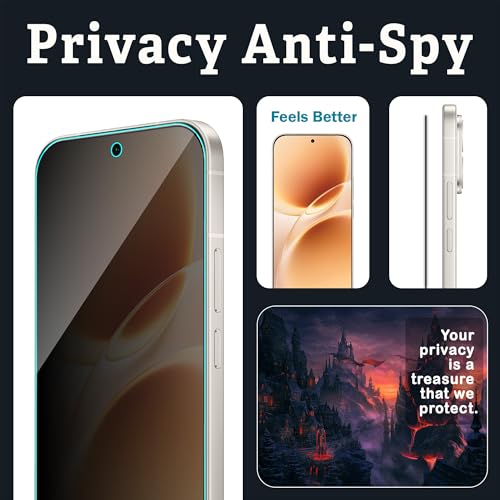 Image of FIRST MART Privacy Tempered Glass for Vivo V70 & Vivo V70 Elite with Cable Guard & Installation Kit | Anti-Spy 9H Screen Protector, Edge-to-Edge, Case-Friendly | Black