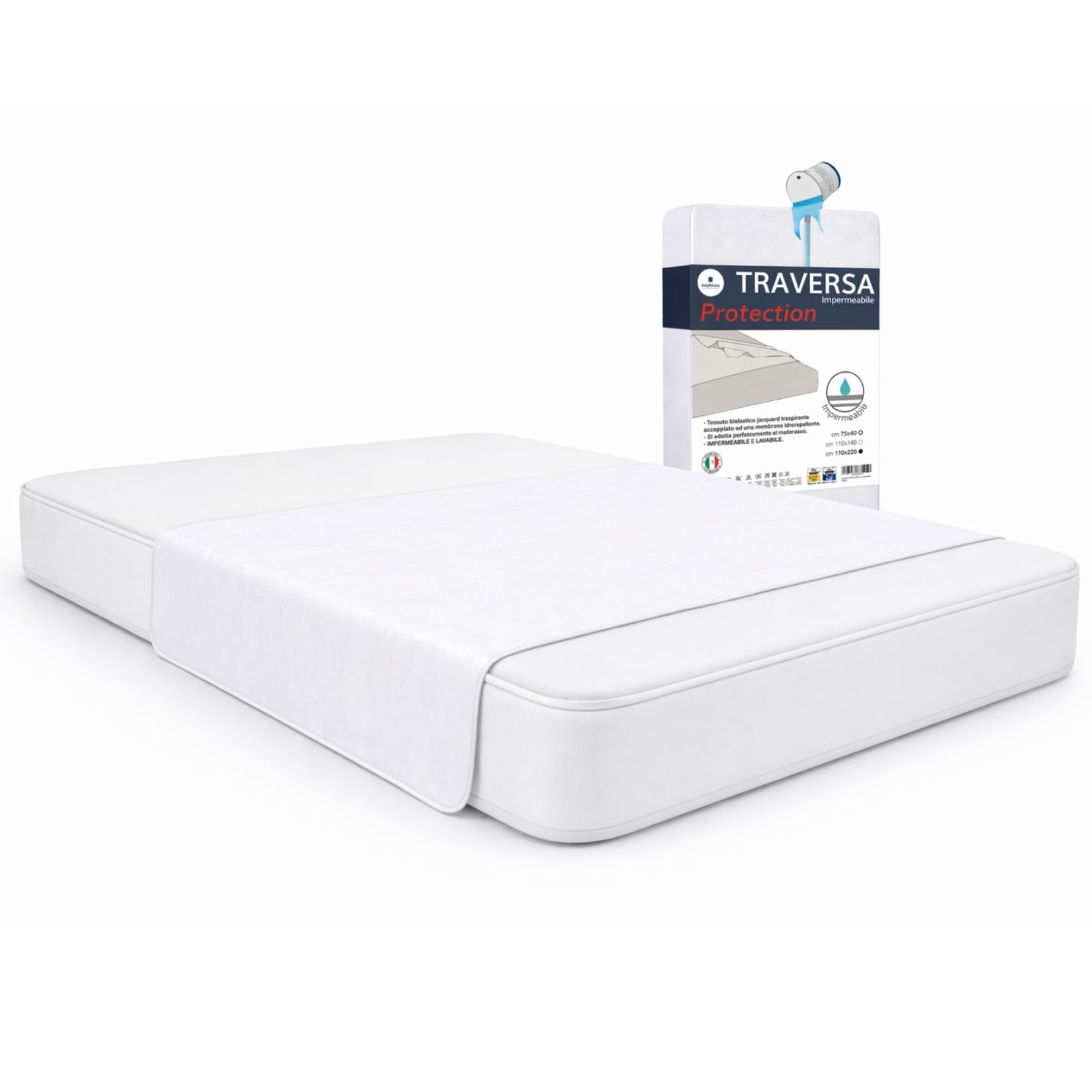 Traversa Letto Anziani Lavabile 110x220 cm Traversine Bambini Impermeabili Matrimoniali Ideali Anche per Animali Domestici, Salvapipì per Materasso, Telo Impermeabile Letto Oeko-Tex 100% Made in Italy