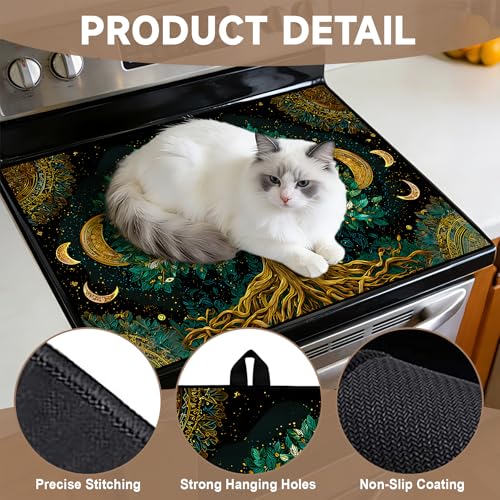 Image of Stove Guard Mat for Electric Stoves -Heat-Resistant Protector, Non-Slip Kitchen Counter Mat Stylish Kitchen Decor (Tree)