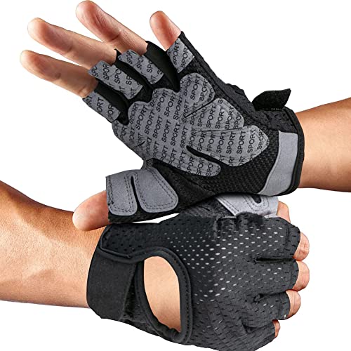 Gym Hand Gloves with Anti-skid and Wear-resistant Comfortable and Breathable Gym Gloves with Velcro Weight Lifting Gloves with Wear Easily (L)