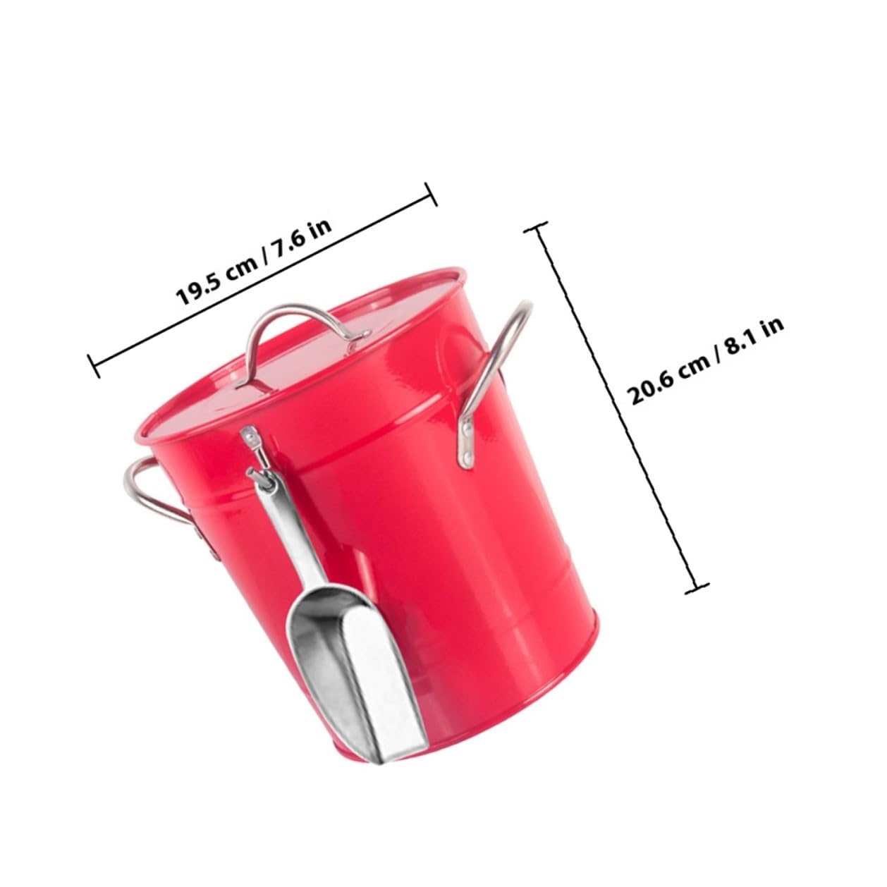 DOITOOL Seau à Glace Portable en Fer Ménager 3 L Rouge Vif Isolé Multifonctionnel pour Bar et Maison, Seau pour Congélateur Adapté aux Fêtes et Restaurants