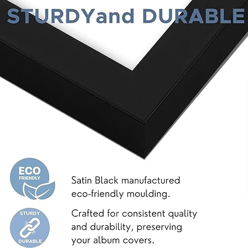 Miniatura 6 de CreativePF 2020bk Marco de fotos negro con 4 aperturas de paspartú negronúcleo blanco collage para soportes de 8 x 10 pulgadas, incluye ganchos de