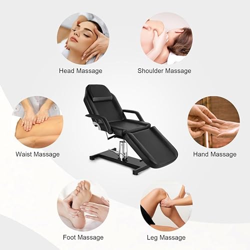 Miniatura 4 de Artist hand Mesa facial hidráulica, silla de tatuaje, cama de masaje ajustable profesional para esteticista, belleza, spa, cama de pestañas para