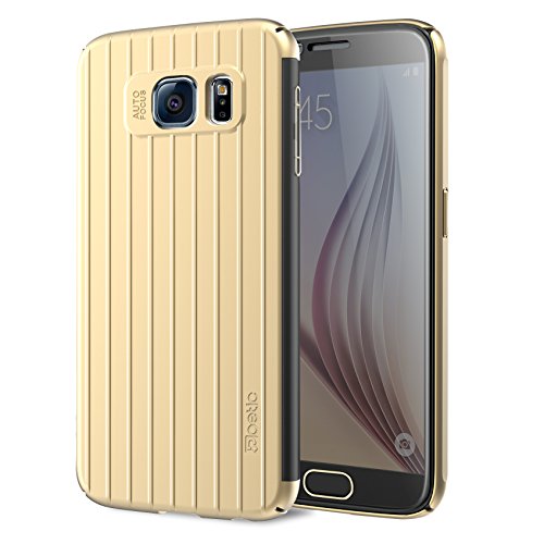 Galaxy S6 Case - Poetic Samsung Galaxy S6 Case [View Series] - [Lightweight] [Thin] [Metallic Color][Touch-Sensitive Cover] [Easily answer/reject calls] Polycarbonate Cover Case for Samsung Galaxy S6 Gold/Black (3-Year Manufacturer Warranty From Poetic)