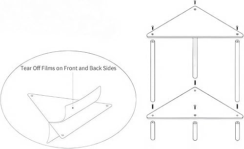 Miniatura 6 de Atyhao Acrylic End Table Corner Accent Table, Small Side Table for Living Room, Bedroom, Balcony with Easy Assembly, Ideal for Small Spaces