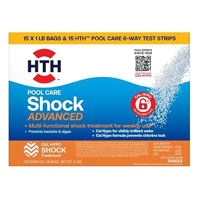HTH 52125 Swimming Pool Shock Advanced - Crystal Clear Water, 15 Pack of 1lb Bags