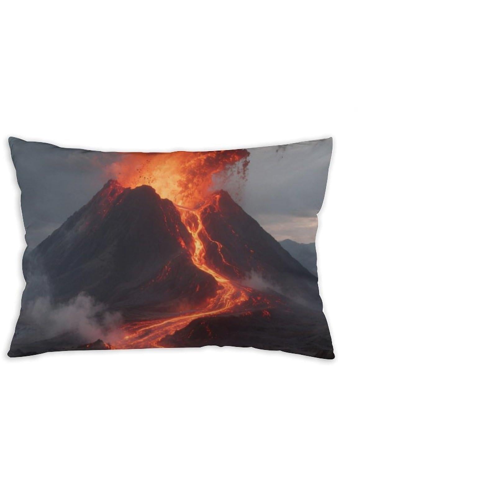 FodPand Decorative Throw Pillow Covers 12x20 Short Plush Volcano Body Pillowcase Cushion Cases with Invisible Zipper Rectangle Lumbar Pillow Shells for Sofa Couch Chair Bed Home Decor
