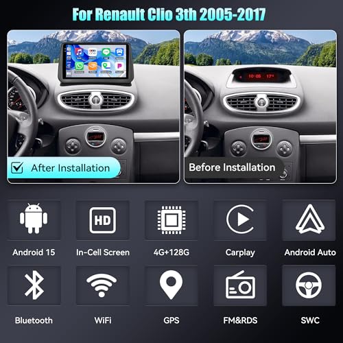 Autoradio Android Renault Clio 3 Bluetooth 2005 à 2014 - 2
