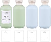 Vista 9 de Botellas vacías de loción exprimibles de 6.7/8.8 onzas, recipientes de plástico para champú con tapa abatible, botellas de viaje recargables