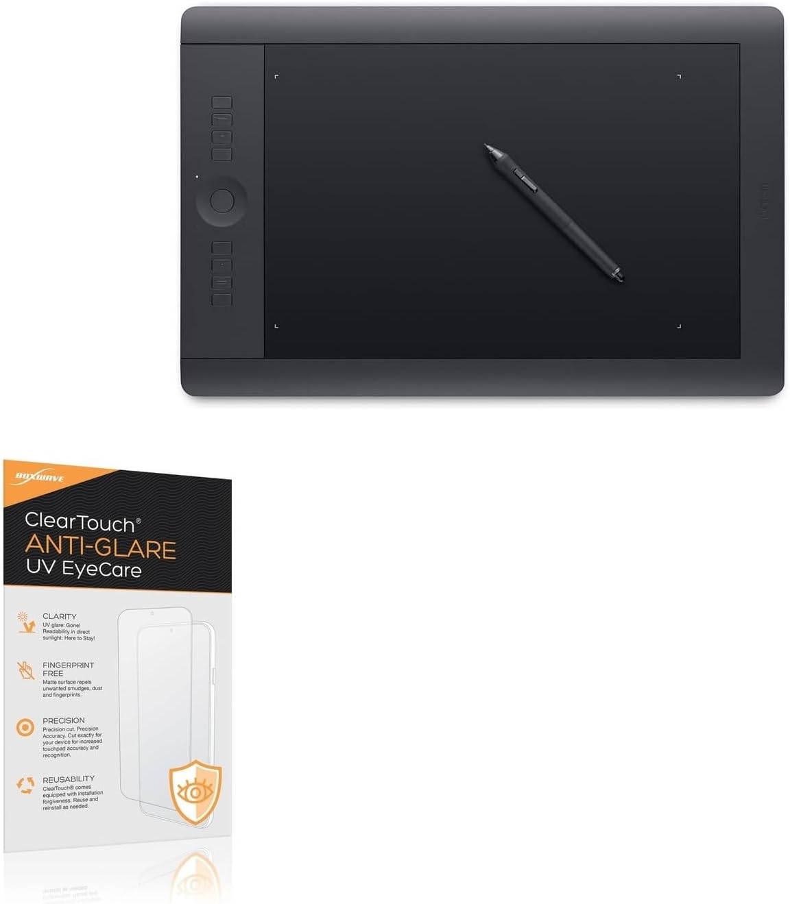 BoxWave Screen Protector Compatible with Wacom Intuos Pro Large PTH-851 - ClearTouch Anti-Glare Anti-UV EyeCare (2-Pack), Filters Out Harmful Blue Light Reduce Fatigue
