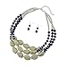 BOCAR Multi Layer Necklace for Women Beads Statement Chunky Necklace and Earring Set (NK-10204-blue+silver tone)