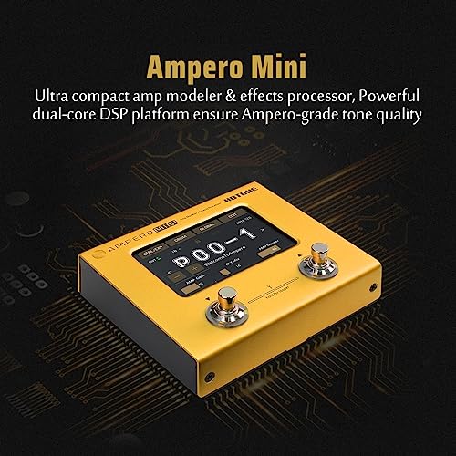 Image of Hotone Ampero Mini MP-50 MG Guitar Bass Amp Modeling IR Cabinets Simulation Multi Language Multi-Effects with Expression Pedal Stereo OTG USB Audio Interface (MARIGOLD)