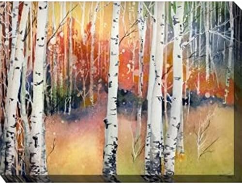 Orange and Yellow Colorado Aspens Outdoor Canvas Rectangular Wall Art Decor 30" x 40"