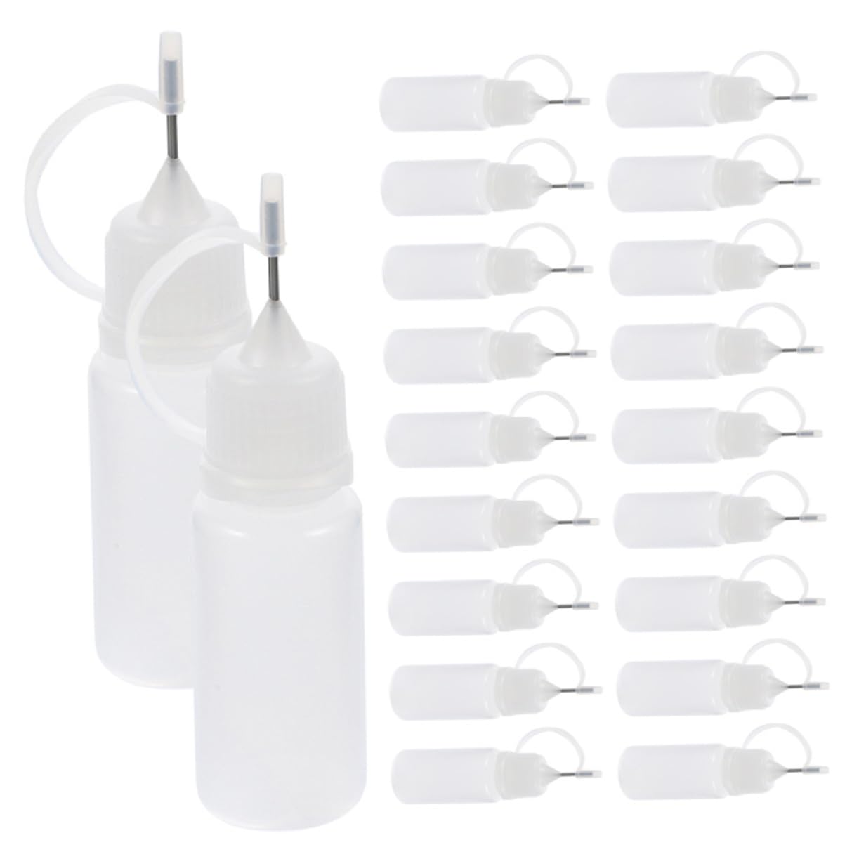 WOFASHPURET Glue Applicator Bottle Fine Tip 20pcs Small Squeeze Bottles for Glue Paint Oil Precise Dosage