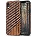 TENDLIN für iPhone XR Hülle Holz und Leder Flexiblem TPU Silikon Hybrid Weiche Schutzhülle Kompatibel mit iPhone XR (Rotes Sandelholz & Leder)