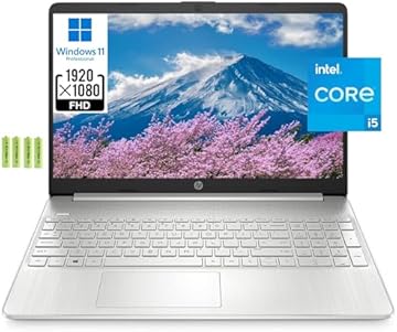 HP Windows 11 Pro 15 15.6" FHD Business Laptop Computer,11th Gen Intel Core i5-1135G7, 16GB RAM 512GB SSD, Intel Iris Xe Graphic, Numeric Pad, Long Battery Life, Wi-Fi 5, Bluetooth 4.2, USB, w/Battery