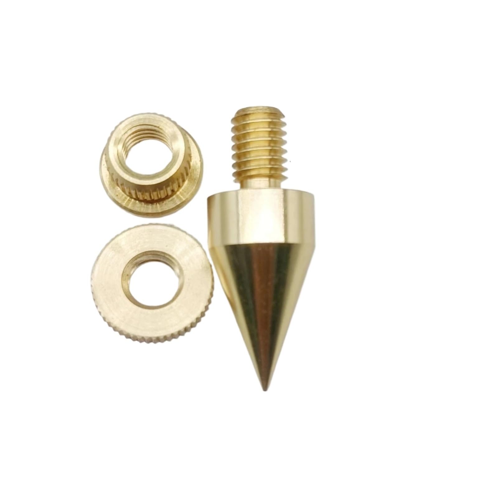 Inox SpeakerSpike 8 set di piedini for punte isolanti in ottone M8 | Cuscinetti protettivi for pavimento for altoparlanti HiFi, lettore CD, giradischi e rack audio