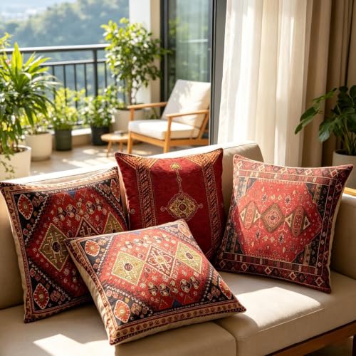 Housse de coussin bohème ethnique rétro pour décoration de canapé salon