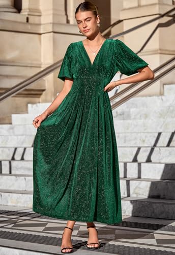 Image of Maxigerui Women's Velvet Maxi Dress Formal Dresses for Wedding Guest Dress