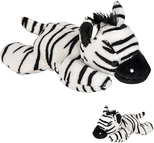 Miniatura 1 de The Dreidel Company Peluche Zebra Mighty Mights, relleno de felpa de 3.5 pulgadas, juguetes de animales súper suaves y tiernos, decoraciones de