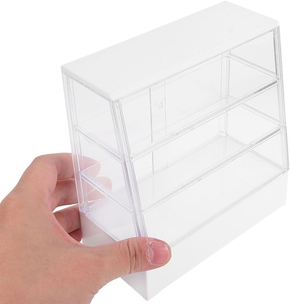 ibasenice 1 12 Scale Miniature Cake Display Cabinet with Sliding Door for Dollhouse Bakery Furniture Kitchen Accessory 5.23X5.11X2.59 Inch