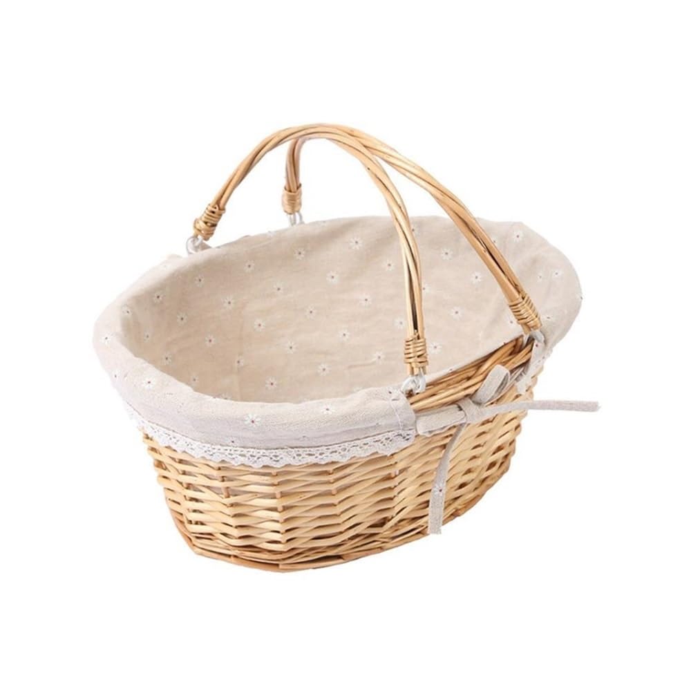 Fzl02068lm One Color Fruit Bowl Fruit Baskets Rattan Woven Basket Food Serving Easter Egg Game Versatile