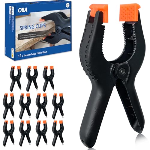 OBA 12 Stück klammern Groß 158mm, 6 Zoll Nylon Klemmen Set für Leimen...