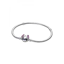 Pandora Bracciale donna argento Disney Stitch 593738C01, 593738C01-18, Argento sterling, Nessuna pietra preziosa
